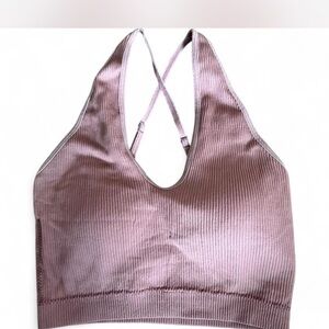 Women's Mauve Ribbed Bralette